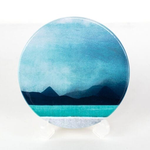 Red and Black Cuillin coaster by cath waters