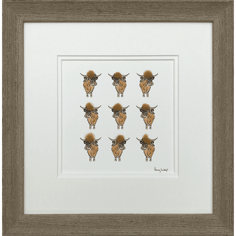 9 Highland Cows by Penny Lindop