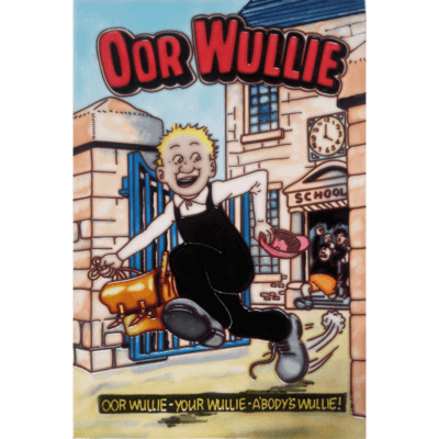 Oor Wullie Schools Oot Hand painted tile