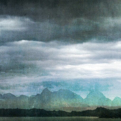 rainstorm and the mountain range