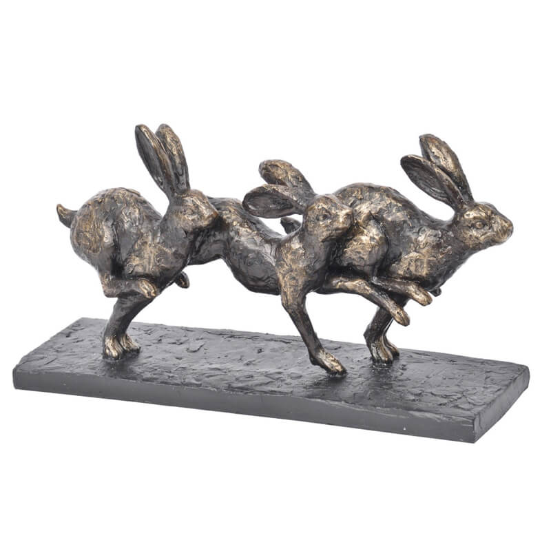 running hares sculpture