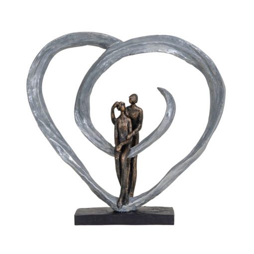 love sculpture in circular heart