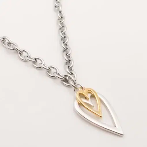 Mini Heart Chunky Oval Necklace