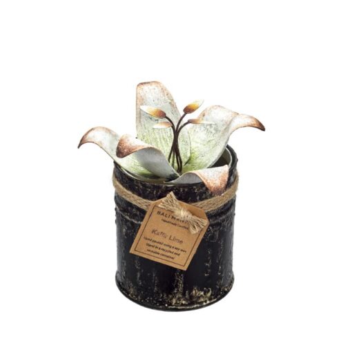Spice Tin Candle with White Lily Flower