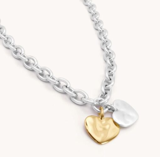 30N1220SG Twin Hayley Heart Chunky Necklace - Image 2