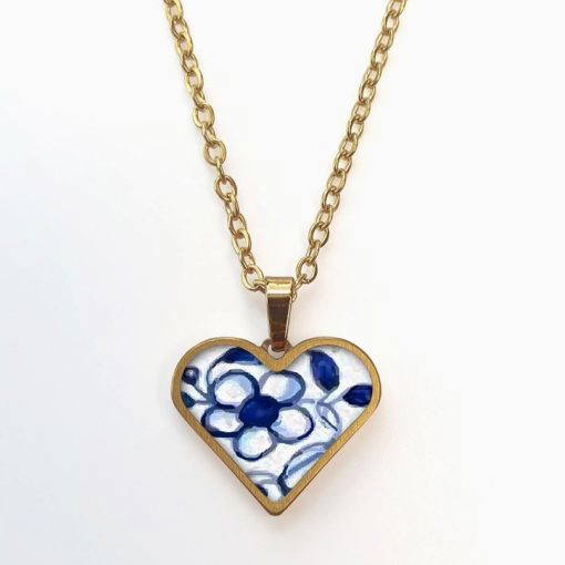 Heart Shaped Necklace gold/delft